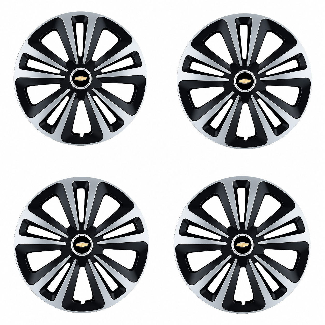 Set 4 Capace Roti Terra Gri-Negru R14, Compatibil Cu Chevrolet