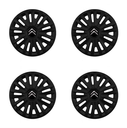 Set 4 capace roti potrivite jantelor de 15 inch compatibile CITROEN, Model - 313 Black