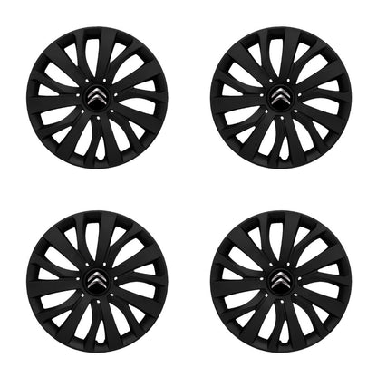 Set 4 capace roti potrivite jantelor de 16 inch compatibile CITROEN, Model - 432 Black Edition