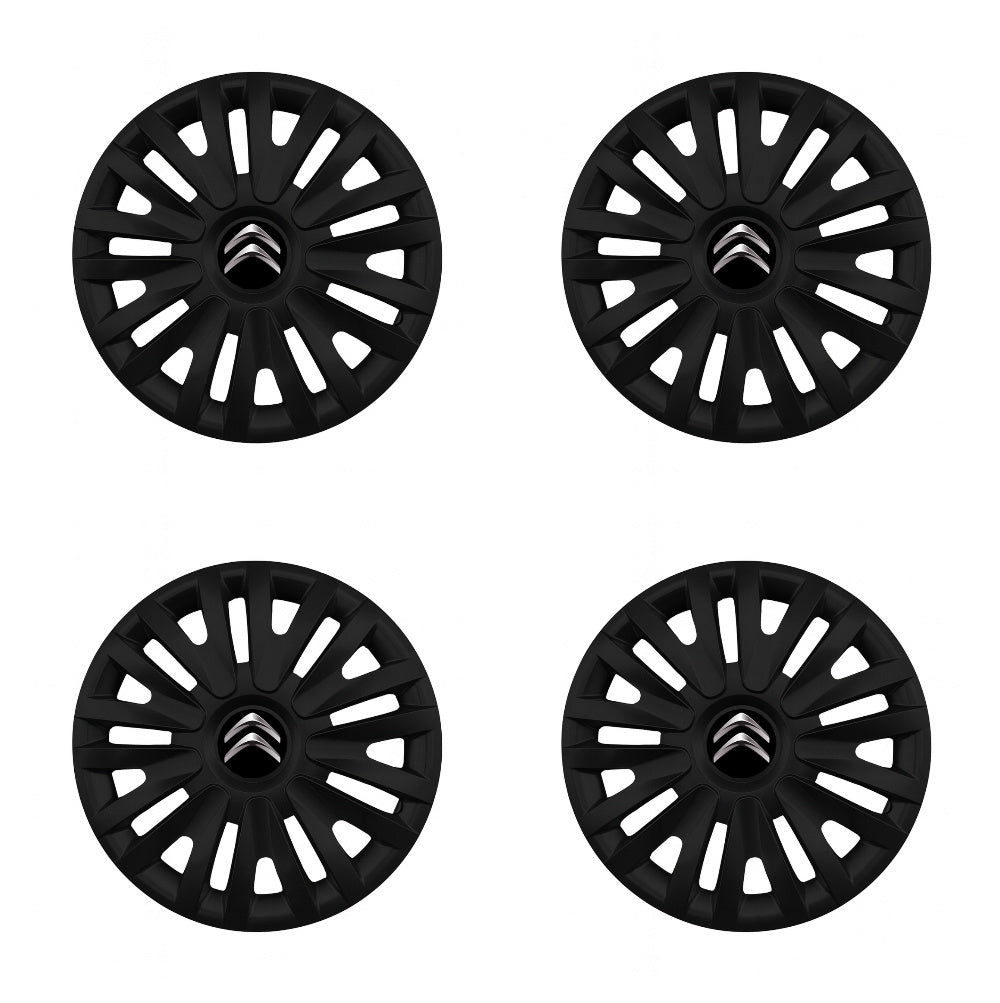Set 4 capace roti potrivite jantelor de 14 inch compatibile CITROEN, Model - 217 Black