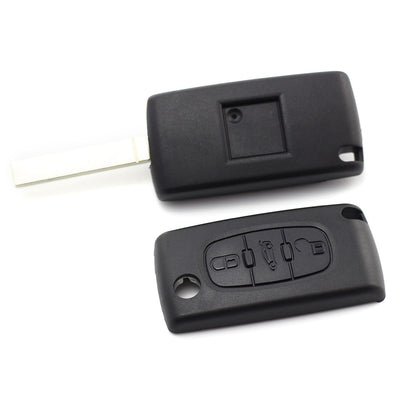 Citroen / Peugeot 307 - Carcasa tip cheie briceag 3 butoane, lama VA2-SH3, cu suport baterie, buton portbagaj