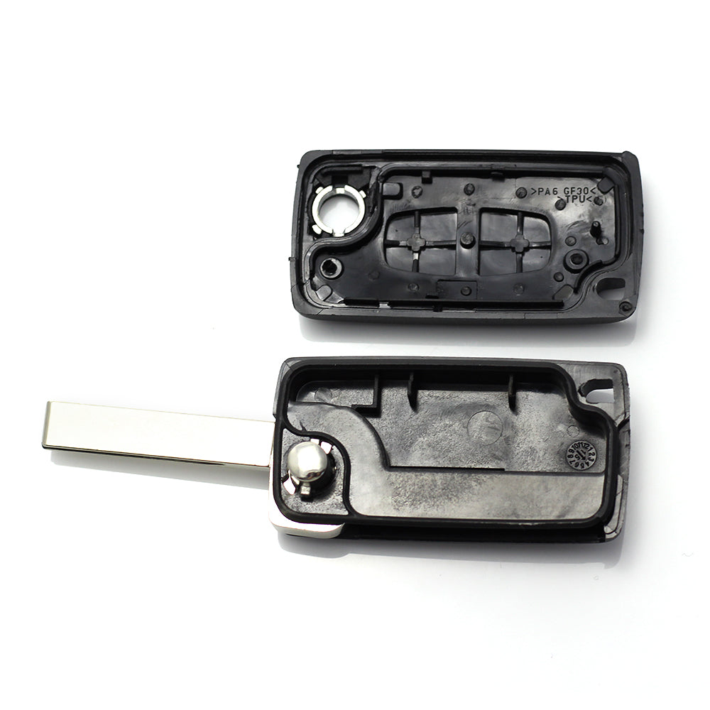 Citroen / Peugeot 307 - Carcasa tip cheie briceag cu 2 butoane, lama VA2-SH2 fara suport baterie