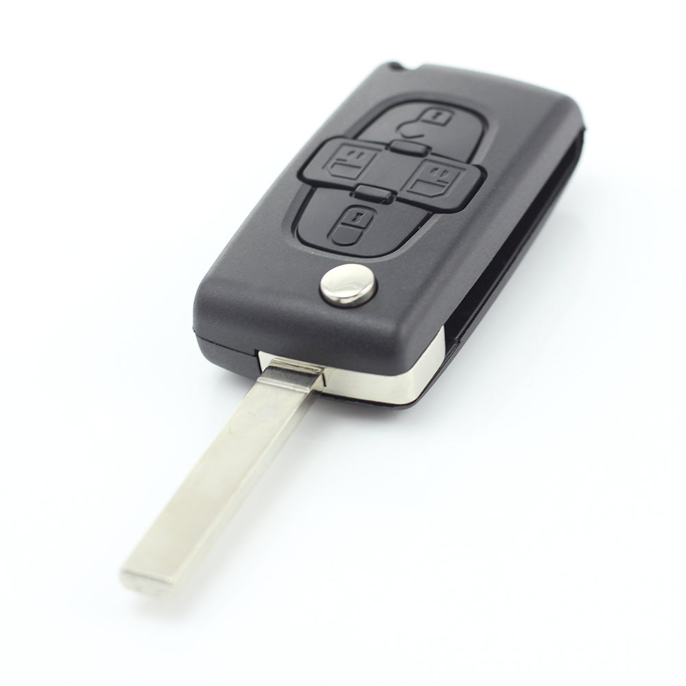 Citroen / Peugeot - Carcasa tip cheie briceag cu 4 butoane, fara suport baterie, lama tip HU83-SH4