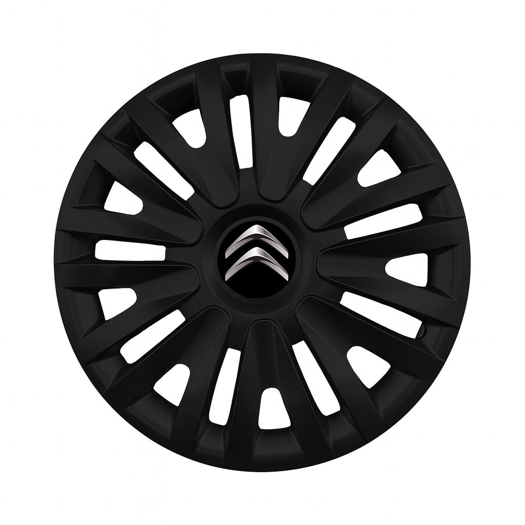Set 4 capace roti potrivite jantelor de 15 inch compatibile CITROEN, Model - 313 Black