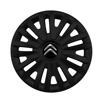 Set 4 capace roti potrivite jantelor de 15 inch compatibile CITROEN, Model - 313 Black