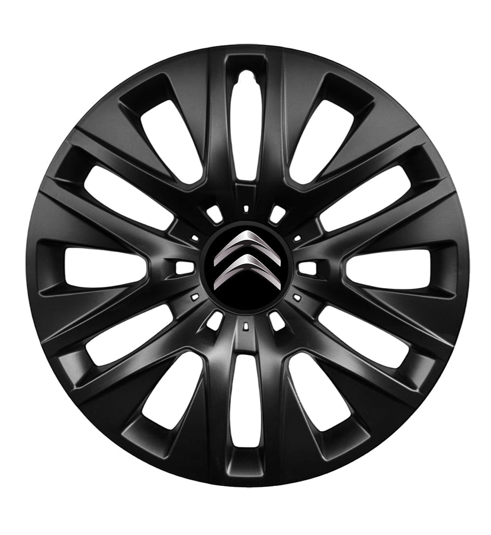 Set 4 capace roti 14 inchi (R14) compatibile gama Citroen model - 225 Black
