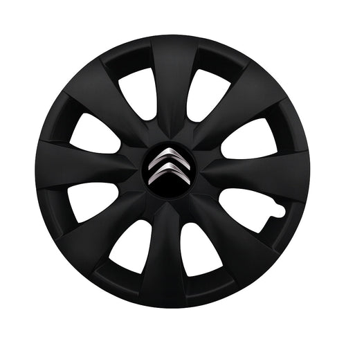 Set 4 capace roti potrivite jantelor de 15 inch compatibile CITROEN, Model - 316 Black Edition