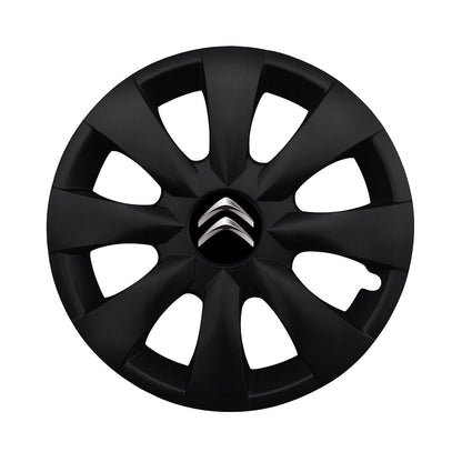 Set 4 capace roti potrivite jantelor de 15 inch compatibile CITROEN, Model - 316 Black Edition