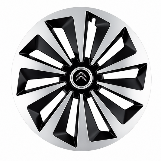Set 4 capace roti Fox Gri-Negru R15 Compatibil Cu Citroen