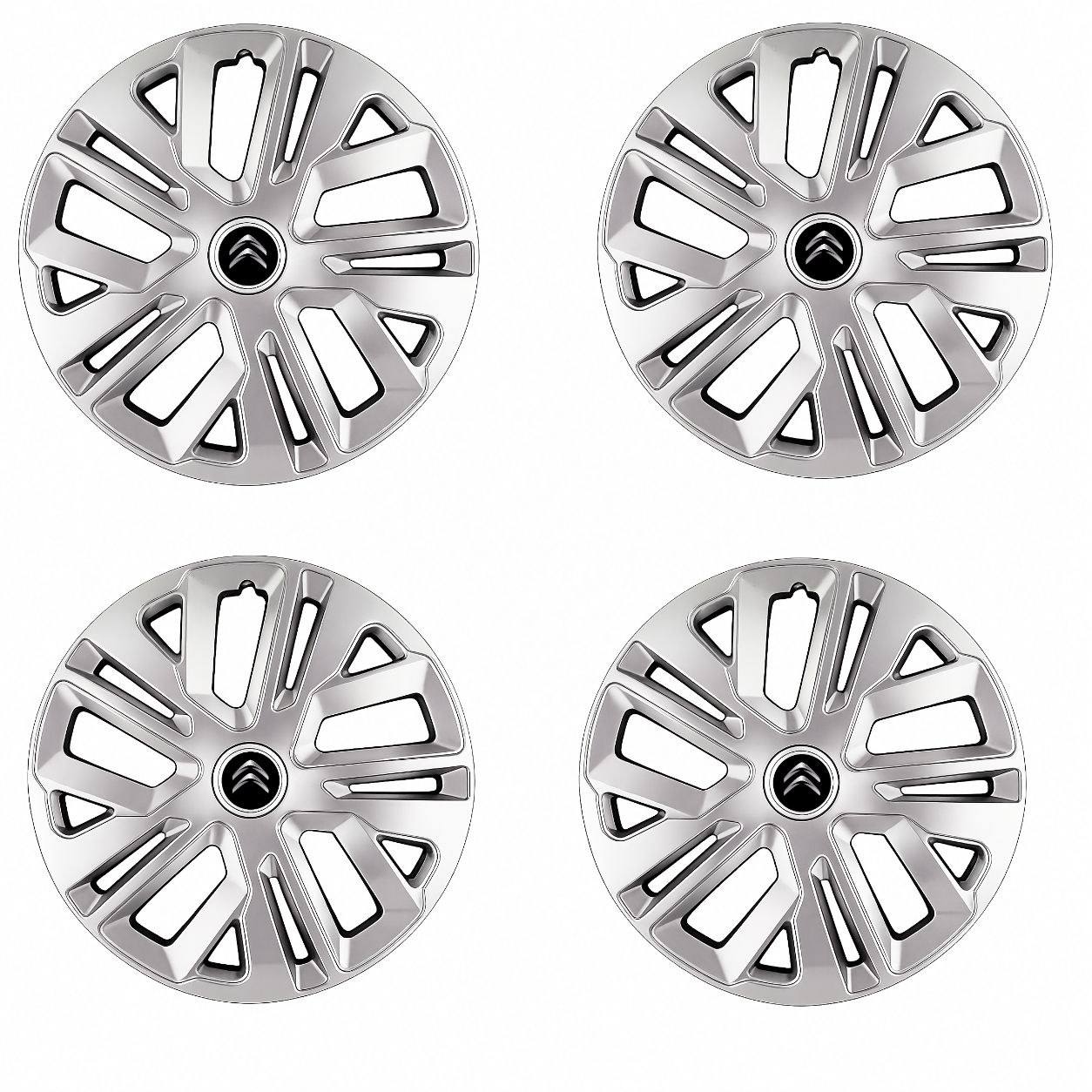 Set 4 Capace Roti 15 inchi (R15) Raven Gri, Compatibile Cu Citroen