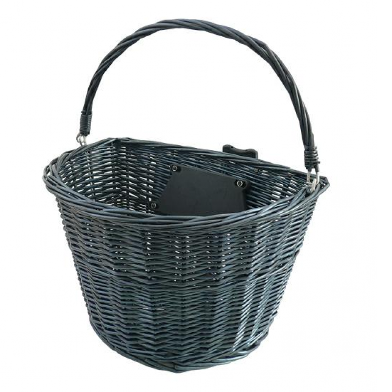 Cos de bicicleta din racghita neagra