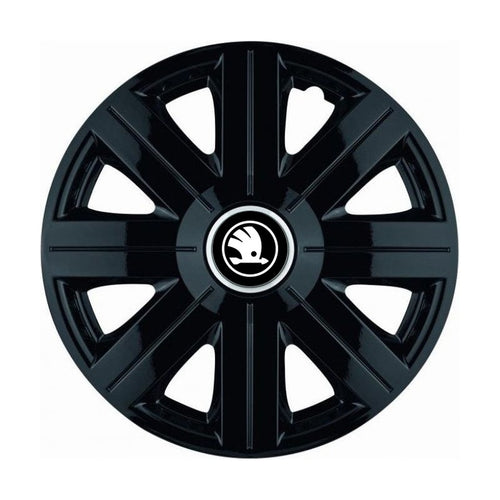 Set 4 Capace Roti, potrivite jantelor de R14, pentru Skoda Nou, model Cosmos Negru
