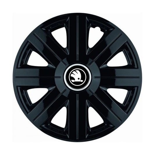 Set 4 Capace Roti, potrivite jantelor de R14, pentru Skoda Nou, model Cosmos Negru
