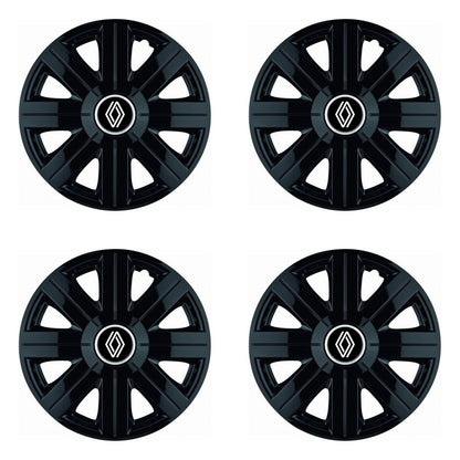 Set 4 Capace Roti, potrivite jantelor de R14, pentru Renault Nou, model Cosmos Negru