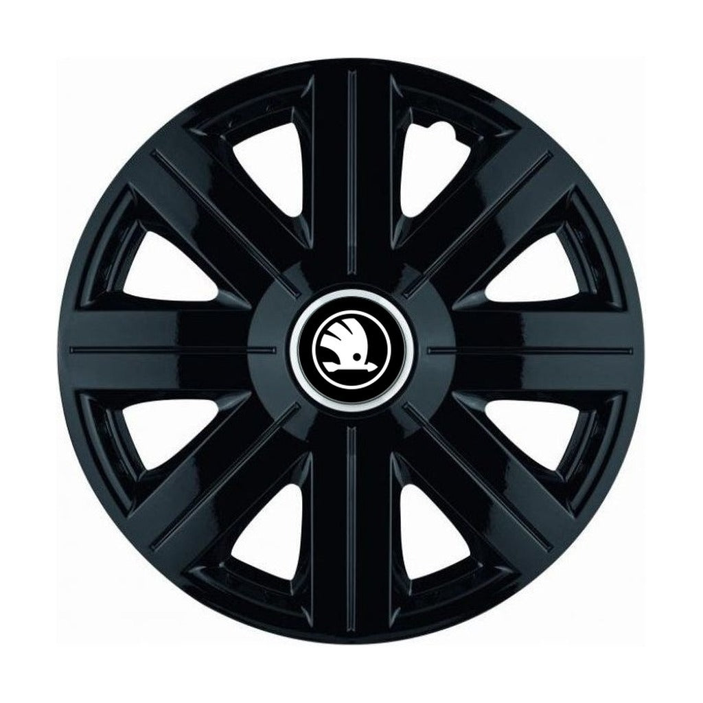 Set 4 capace roti Cosmos Negru R15, pentru gama auto Skoda Nou