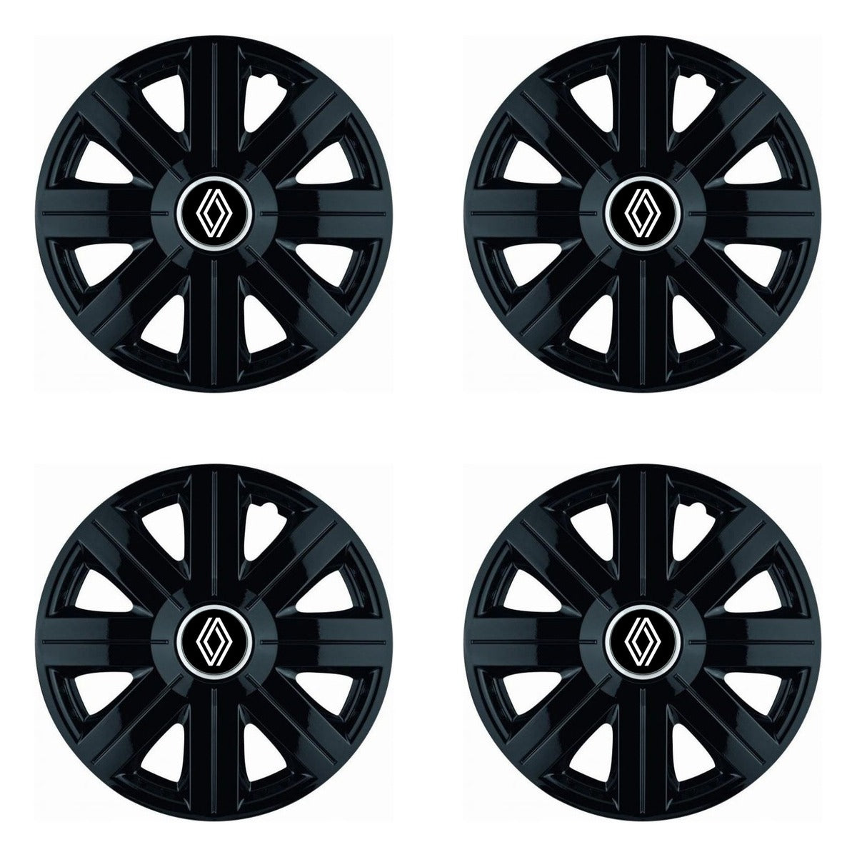 Set 4 capace roti Cosmos Negru R15, pentru gama auto Renault Nou
