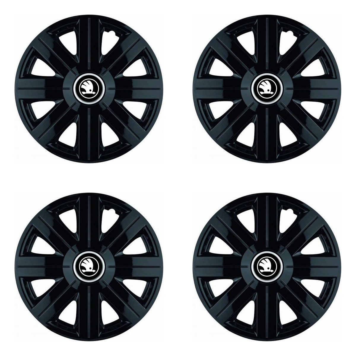 Set 4 Capace Roti, potrivite jantelor de R16, pentru Skoda Nou, model Cosmos Negru
