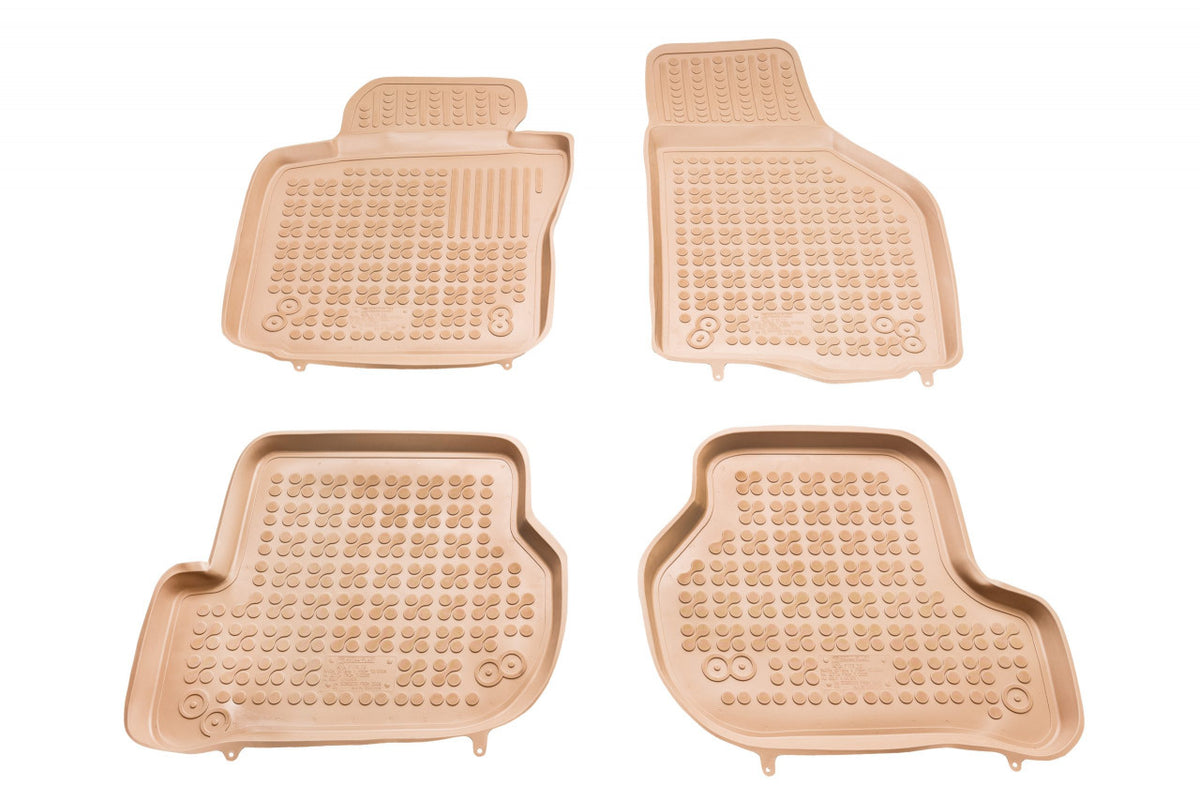 Covorase Presuri Auto Cauciuc Dedicate Bej VW GOLF V Hatchback 2003 - 2007 | VW GOLF V Variant 2007 - 2009 | VW GOLF GTI 2007 - | VW GOLF VI 2008-2013 | VW JETTA V 2005 - 2011 | VW SCIROCCO III 2008-2017 | Seat LEON II (MK2) 2005 - 2013 | Skoda OCTAVIA II