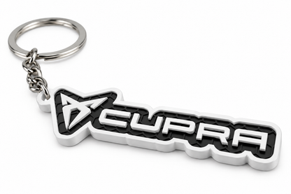 Breloc auto Cupra inscripție cu lanț și inel