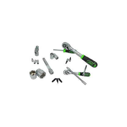 TRUSA DE TUBULARE HEXAGONALE CU 94 PIESE CU CLICHETI 1/2` SI 1/4` JBM