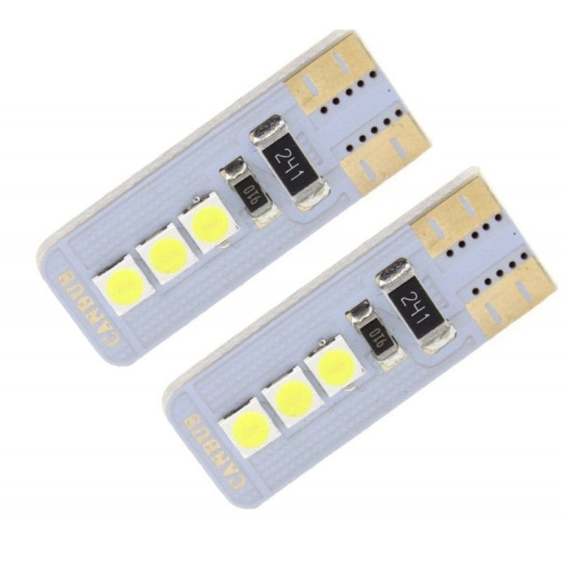 Set 2 becuri auto W5W/ T10- 6 smd CANBUS-rosu