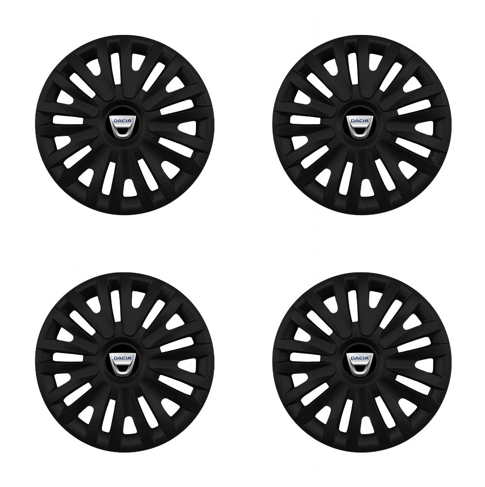 Set 4 capace roti potrivite jantelor de 15 inch compatibile DACIA, Model - 313 Black
