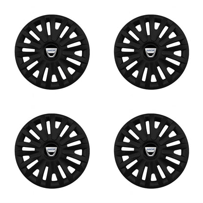Set 4 capace roti potrivite jantelor de 15 inch compatibile DACIA, Model - 313 Black