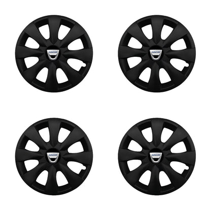 Set 4 capace roti potrivite jantelor de 15 inch compatibile DACIA, Model - 316 Black Edition