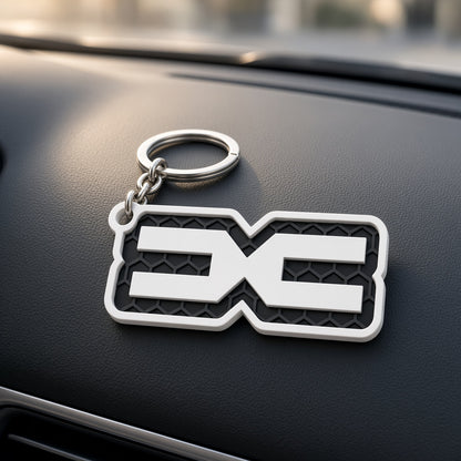 Breloc auto Dacia logo cu lanț și inel