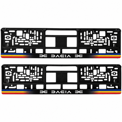 Set 2 bucati, suport numar inmatriculare personalizat Dacia Nou, HLX-1
