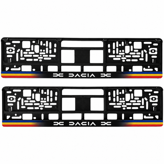 Set 2 bucati, suport numar inmatriculare personalizat Dacia Nou, HLX-1