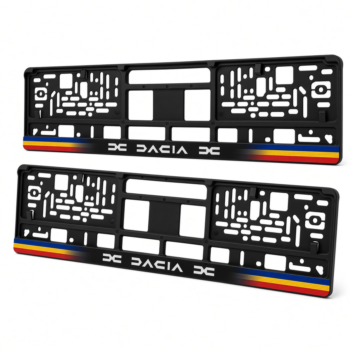 Set 2 bucati, suport numar inmatriculare personalizat Dacia Nou, HLX-1
