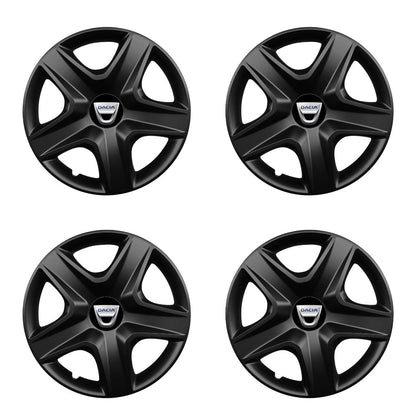 Set 4 capace roti potrivite jantelor de 15 inch compatibile DACIA, Model 340 Black