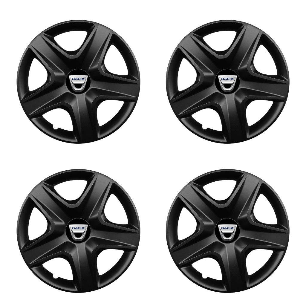 Set 4 capace roti potrivite jantelor de 16 inch compatibile DACIA, Model 418 Black