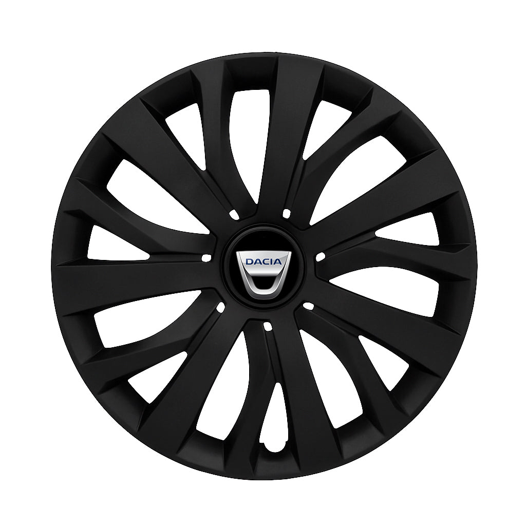 Set 4 capace roti potrivite jantelor de 16 inch compatibile DACIA, Model - 432 Black Edition
