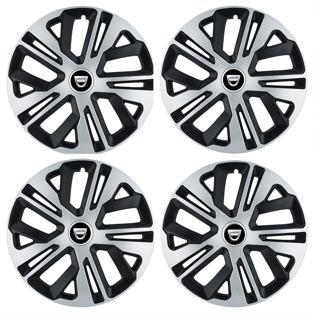 Set 4 Capace Roti 14 inchi (R14) Raven Gri-Negru, Compatibile Cu Dacia