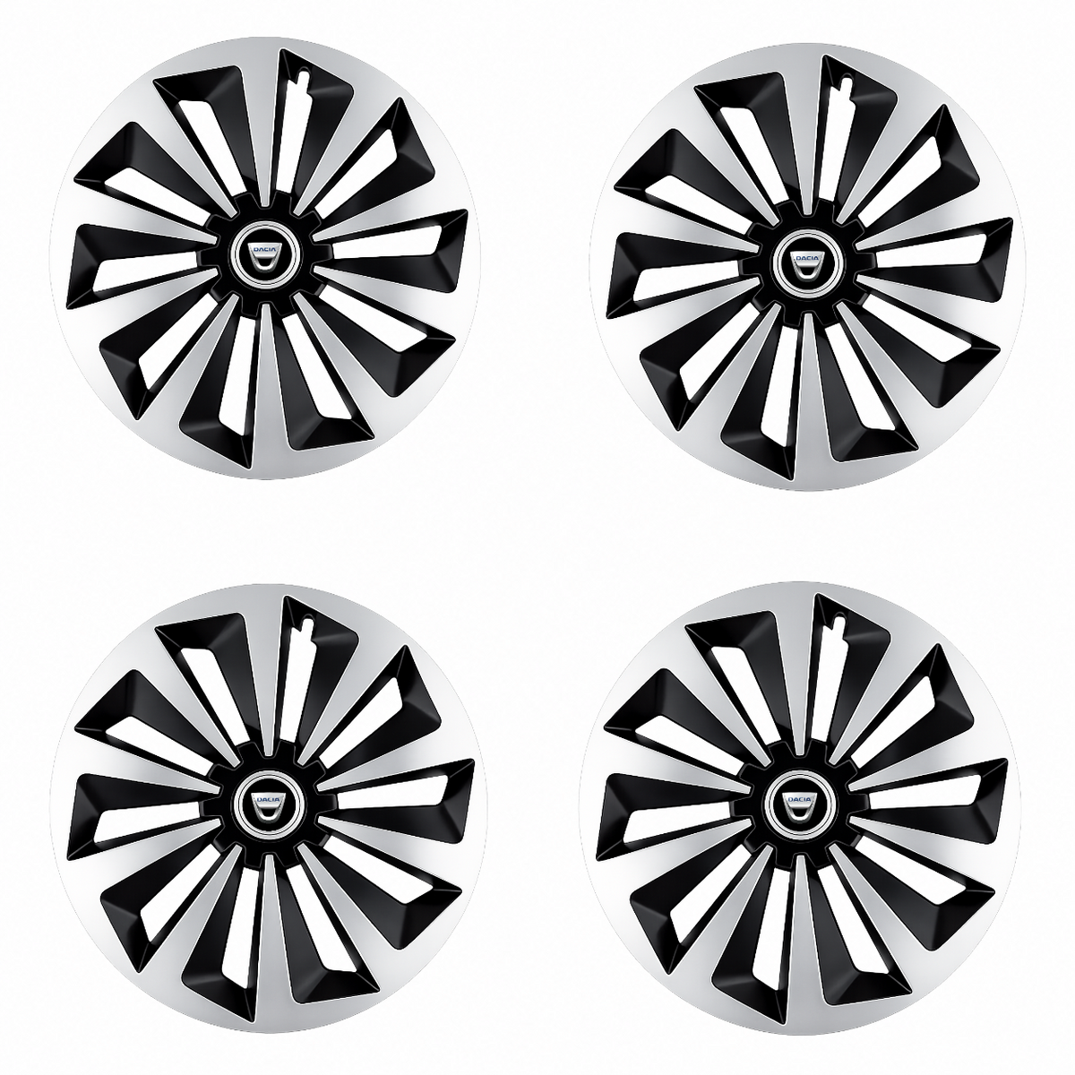 Set 4 capace roti Fox Gri-Negru R15 Compatibil Cu Dacia
