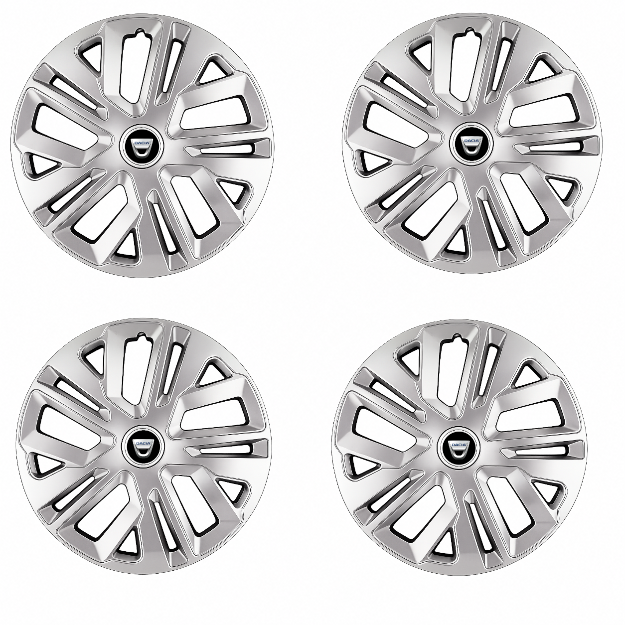 Set 4 Capace Roti 15 inchi (R15) Raven Gri, Compatibile Cu Dacia