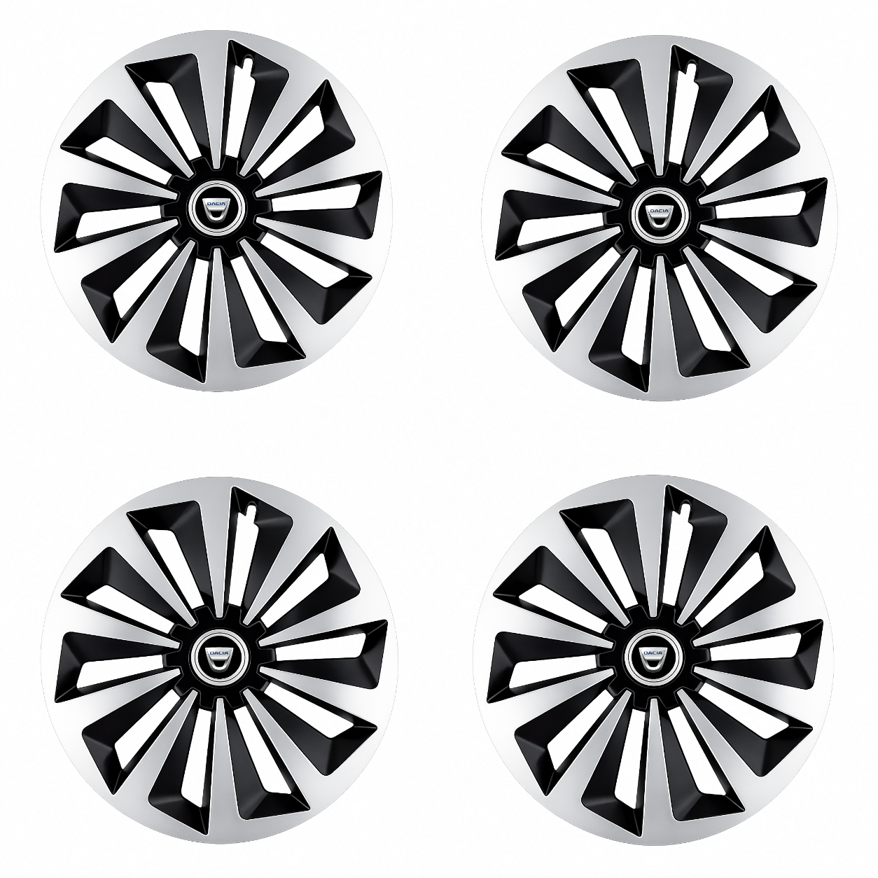 Set 4 capace roti Fox Gri-Negru R14 Compatibil Cu Dacia