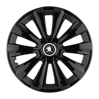 Set 4 Capace Roti, potrivite jantelor de R15, pentru Skoda Nou, model delta negru