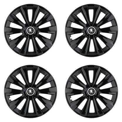 Set 4 Capace Roti, potrivite jantelor de R15, pentru Skoda Nou, model delta negru
