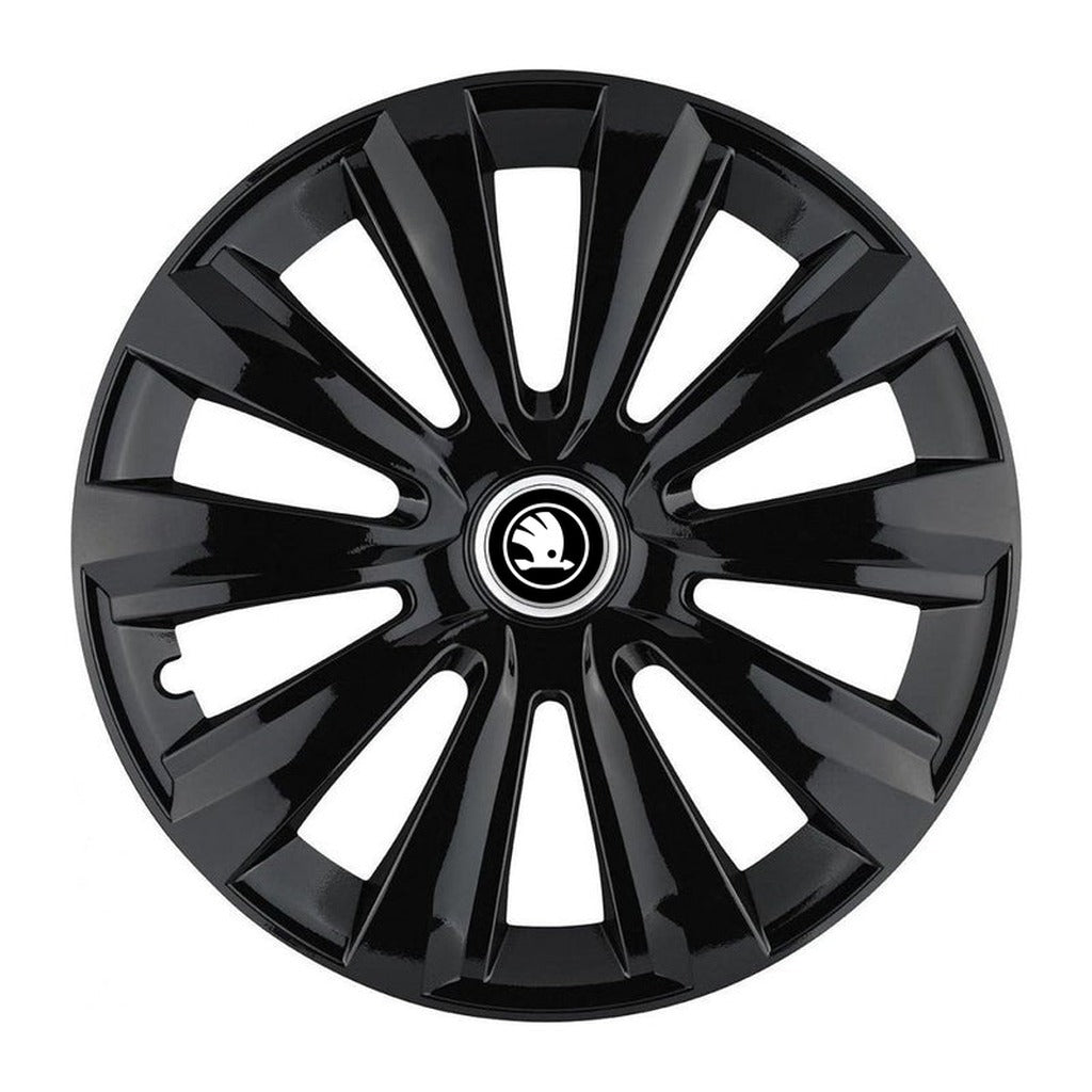 Set 4 Capace Roti, potrivite jantelor de R16, pentru Skoda Nou, model delta negru