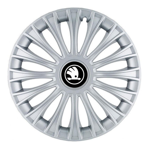 Set 4 Capace Roti, potrivite jantelor de R15, pentru Skoda Nou, model dino cromat