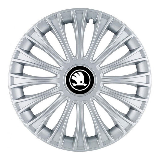 Set 4 Capace Roti, potrivite jantelor de R15, pentru Skoda Nou, model dino cromat