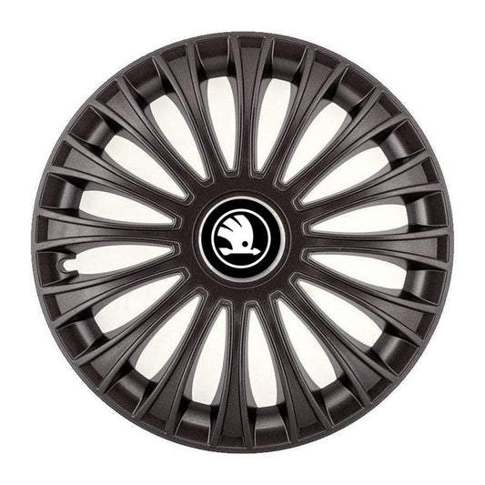 Set 4 Capace Roti, potrivite jantelor de R14, pentru Skoda Nou, model dino Negru