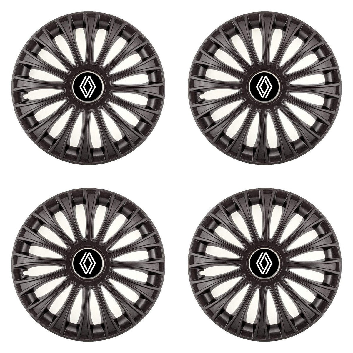 Set 4 Capace Roti, potrivite jantelor de R14, pentru Renault Nou, model dino Negru