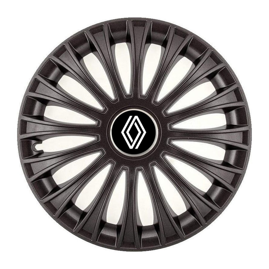 Set 4 Capace Roti 15 inchi (R15) Dino Negru, Compatibile cu Renault Nou