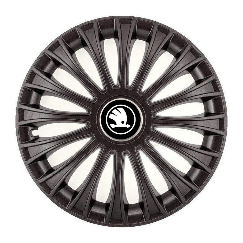 Set 4 capace roti 16 inchi (R16) Dino Negru, Compatibil Cu Skoda Nou