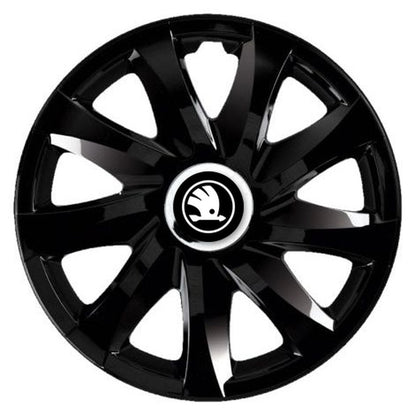 Set 4 Capace Roti Autohelix MSA® potrivite jantelor de 14 inch, pentru Skoda Nou, model Drift Black