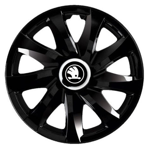 Set 4 Capace Roti Autohelix MSA® potrivite jantelor de 14 inch, pentru Skoda Nou, model Drift Black